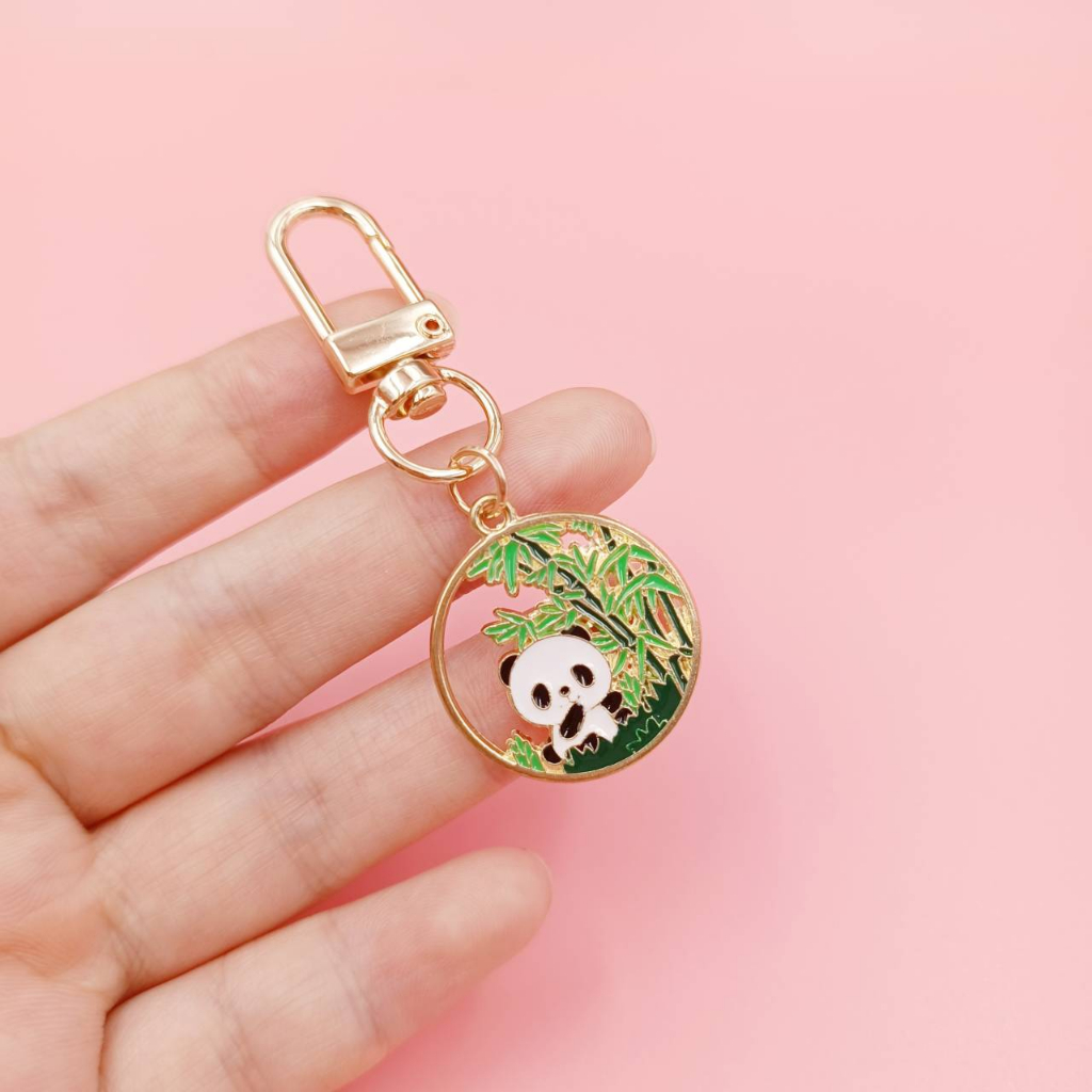 Móc Khóa Hình Gấu Trúc Bằng Tre Dễ Thương DIY