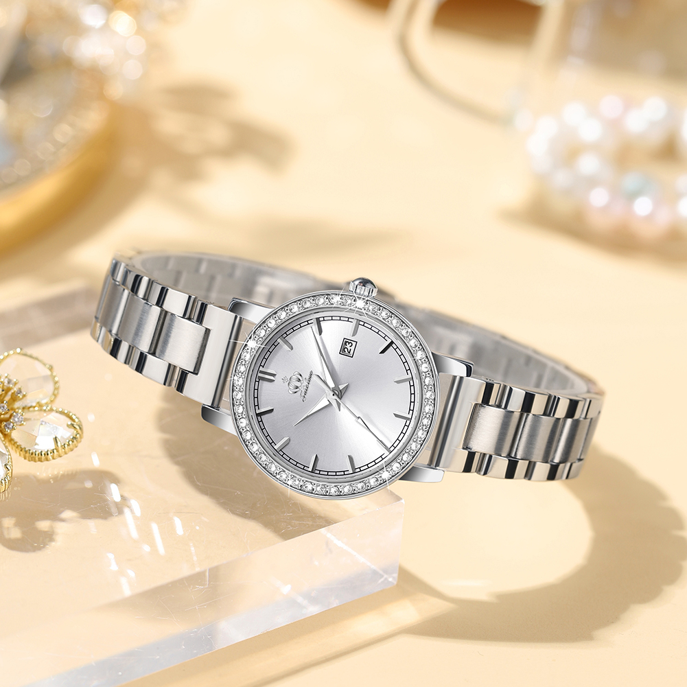 FATE LOVE Đồng hồ nữ chính hãng Dây đeo bằng thép không gỉ chức năng phát sáng Chống thấm nước 903