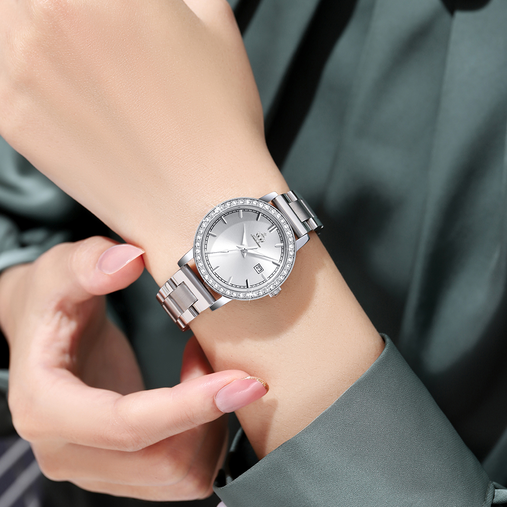 FATE LOVE Đồng hồ nữ chính hãng Dây đeo bằng thép không gỉ chức năng phát sáng Chống thấm nước 903