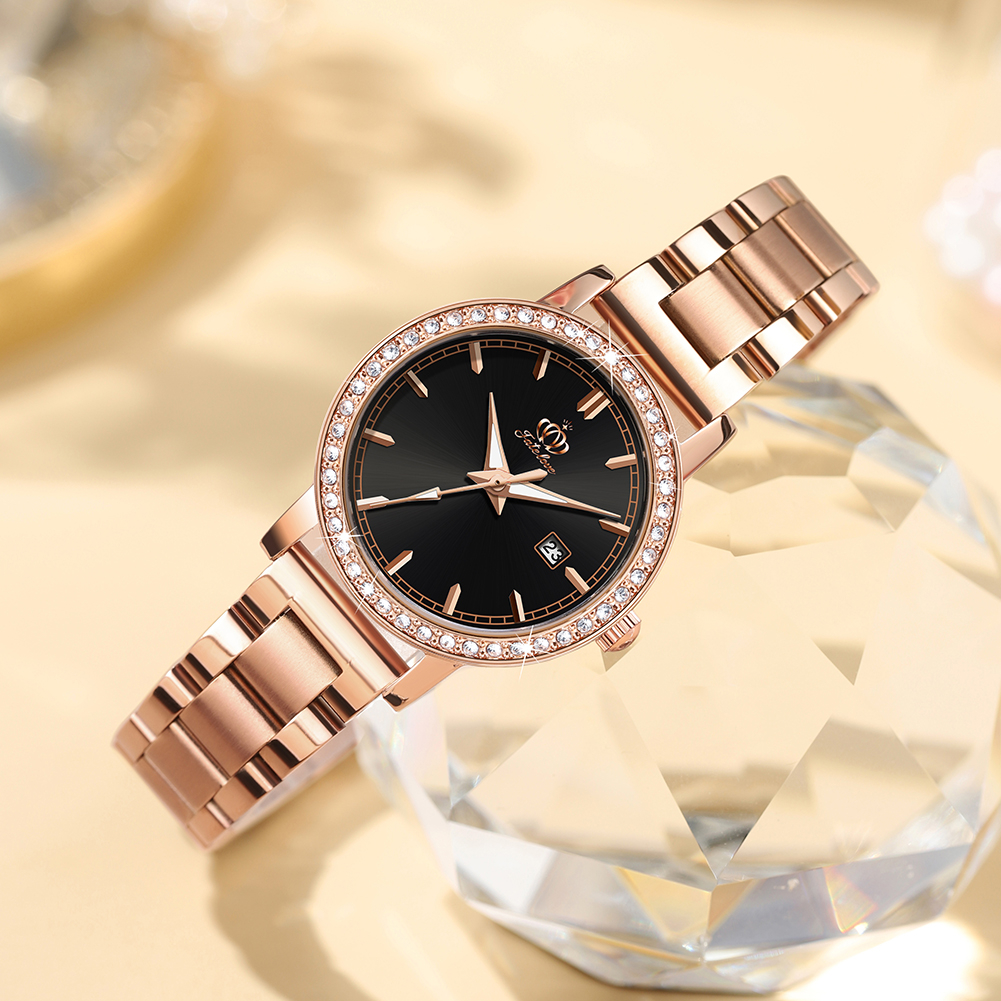 FATE LOVE Đồng hồ nữ chính hãng Dây đeo bằng thép không gỉ chức năng phát sáng Chống thấm nước 903