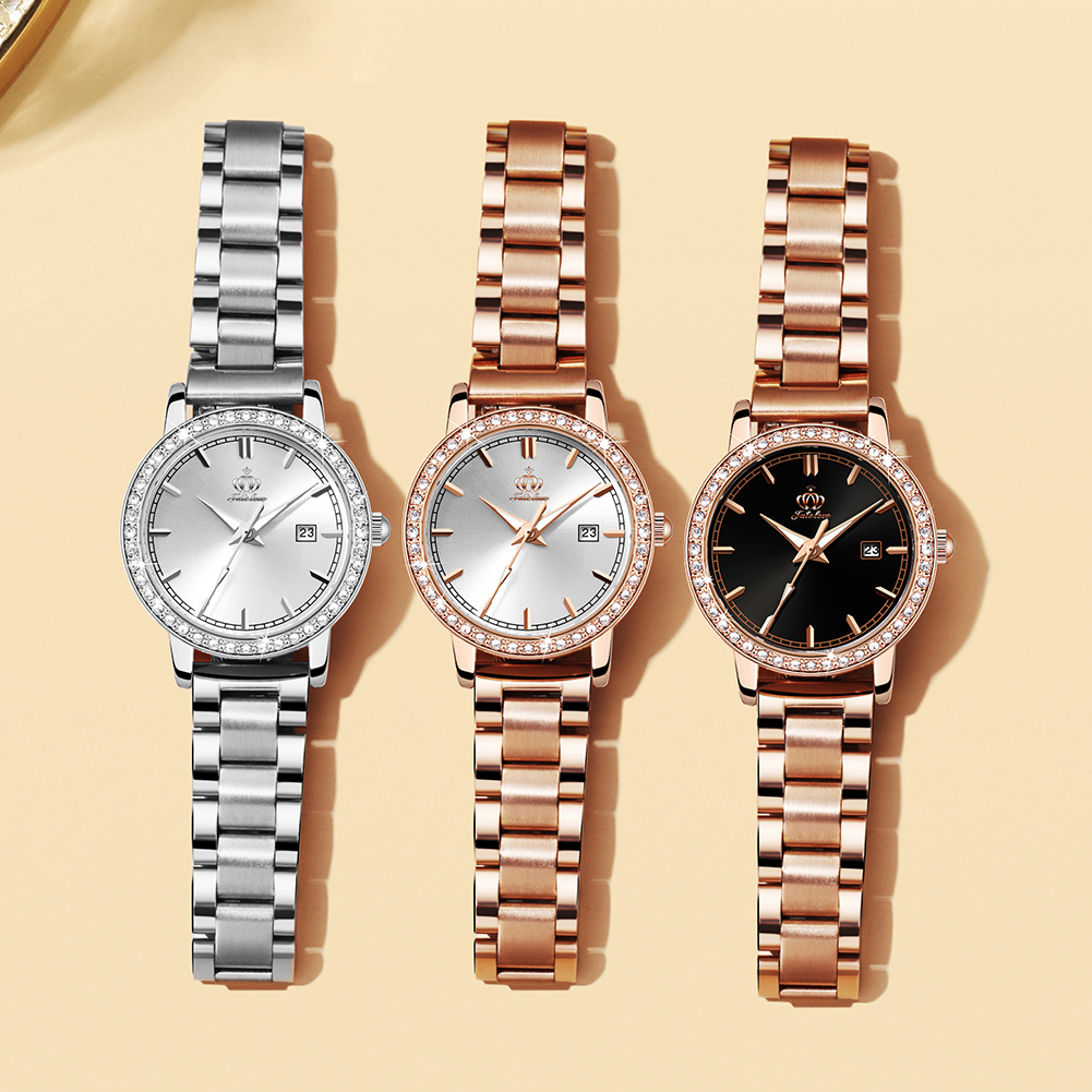 FATE LOVE Đồng hồ nữ chính hãng Dây đeo bằng thép không gỉ chức năng phát sáng Chống thấm nước 903