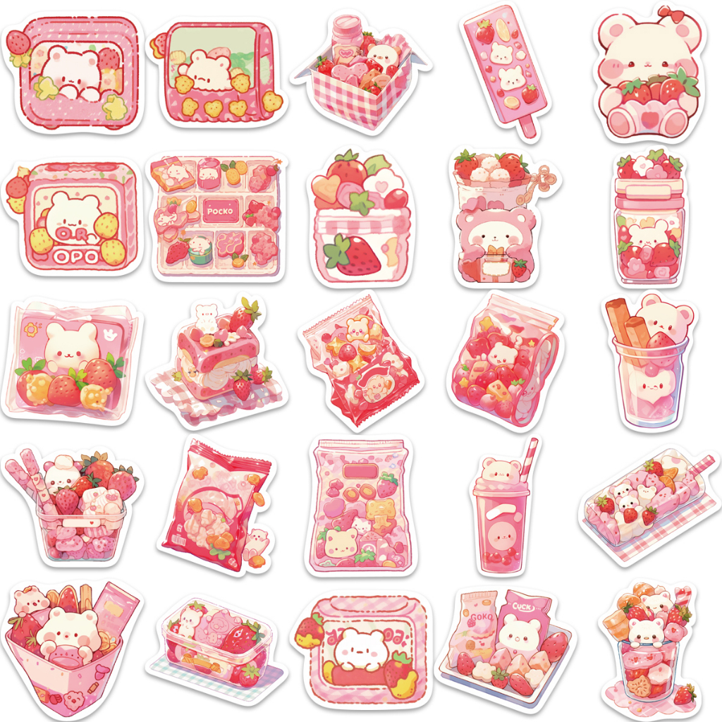 Bộ 50 Miếng Dán Chống Thấm Nước Họa Tiết Graffiti Dễ Thương Dùng Trang Trí Vali / Laptop / Xe Hơi / Ván Trượt