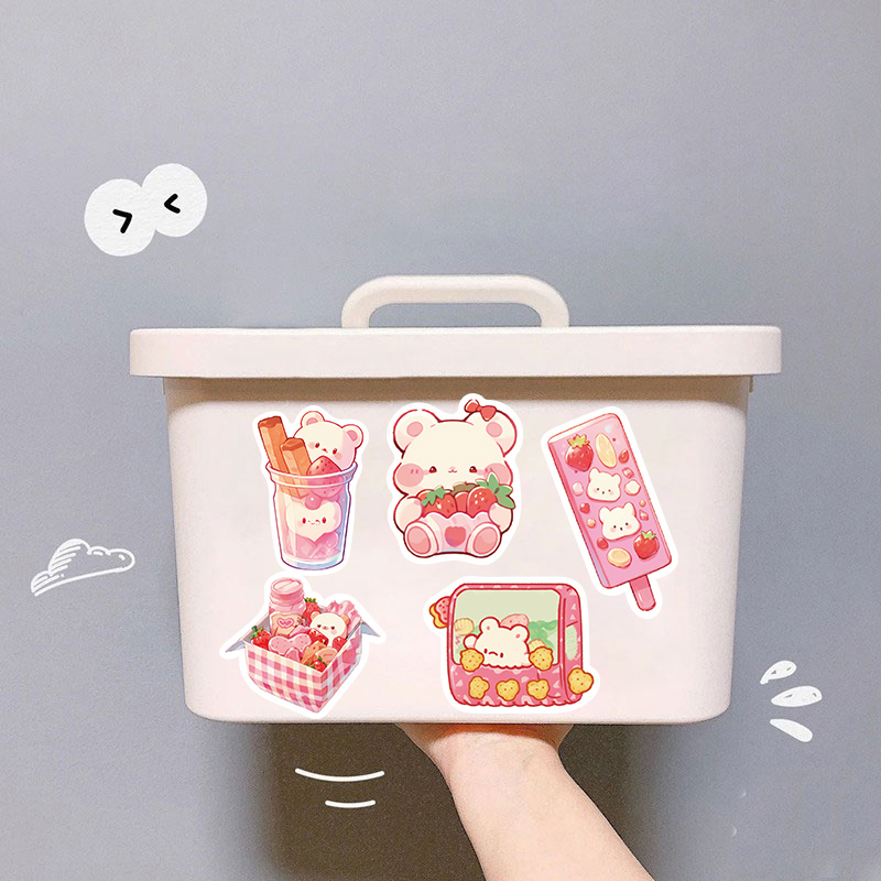 Bộ 50 Miếng Dán Chống Thấm Nước Họa Tiết Graffiti Dễ Thương Dùng Trang Trí Vali / Laptop / Xe Hơi / Ván Trượt