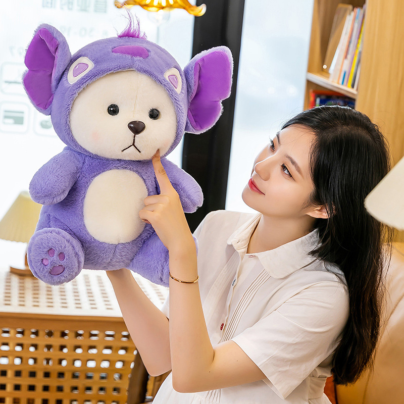 Thú Nhồi Bông Hình Gấu Màu Tím Đáng Yêu 30-40CM