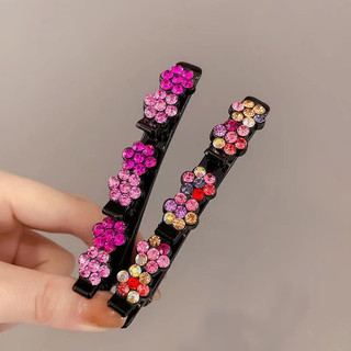 Kẹp Tóc Bện Bên Có Kẹp Tóc Và Đá Rhinestone