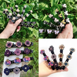 Kẹp Tóc Bện Bên Có Kẹp Tóc Và Đá Rhinestone