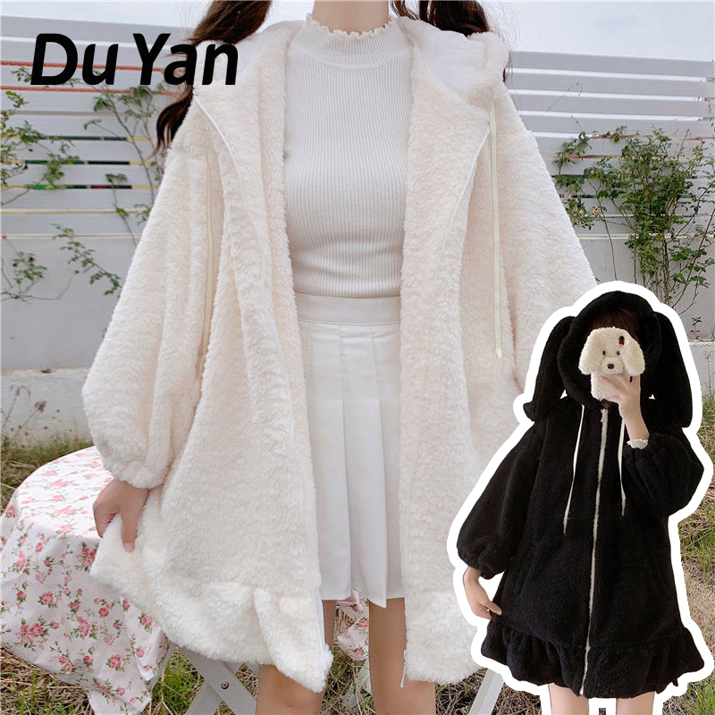 Du YAN Áo Khoác Sweater Lông Thỏ Thời Trang Dành Cho Nữ