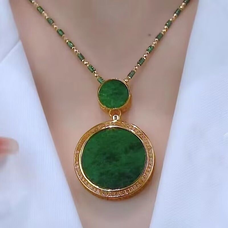 Dây Chuyền Mặt Ngọc Bích Phong Cách Thời Trang Dân Tộc Đơn Giản
