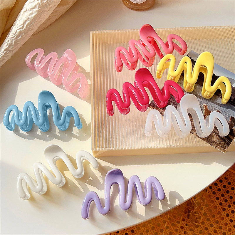Kẹp Tóc Gợn Sóng Bằng Acrylic Cho Nữ