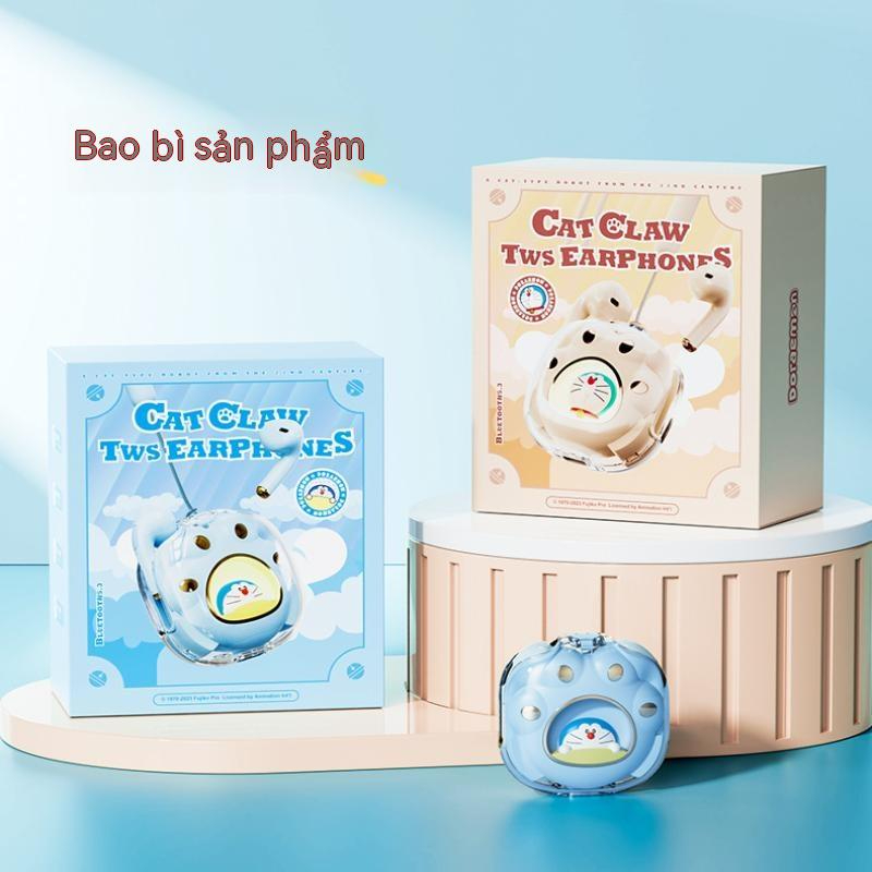 2023 Mới Tai nghe Doraemon Cat Claw TWS Bluetooth Tai nghe hoạt hình dễ thương Tai nghe Bluetooth giá trị cao Tai nghe nhét tai không dây Atmosphere Light