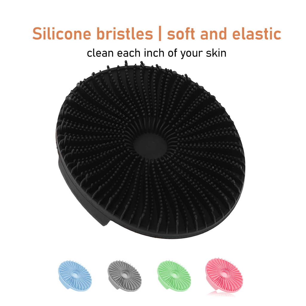 Bàn chải cơ thể silicon Bath Body Scrubber Tẩy tế bào chết nhẹ nhàng tròn màu đen đa chức năng