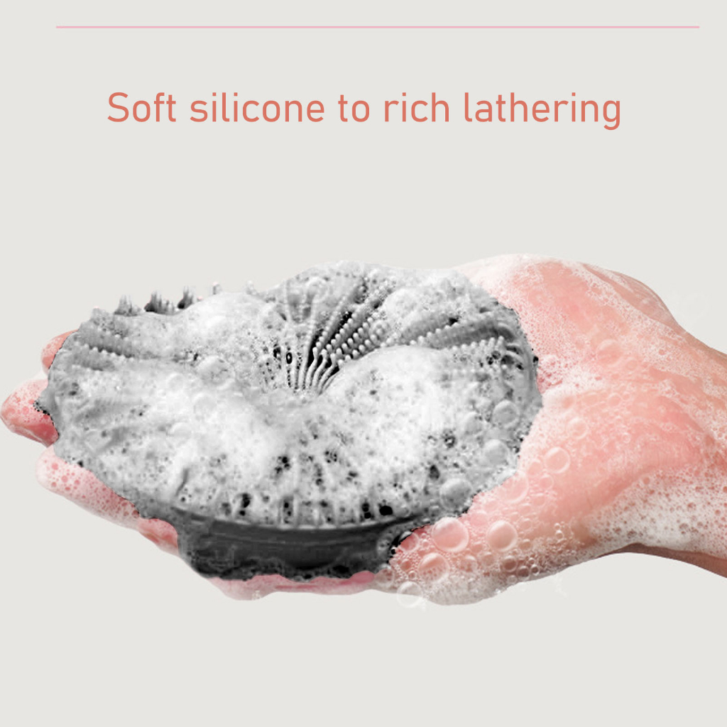 Bàn chải cơ thể silicon Bath Body Scrubber Tẩy tế bào chết nhẹ nhàng tròn màu đen đa chức năng