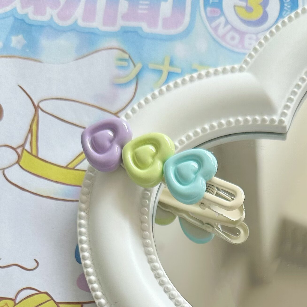 Kẹp Tóc Màu Hồng Vàng Xanh Lá Cây Ngọt Ngào Dễ Thương Cho Nữ