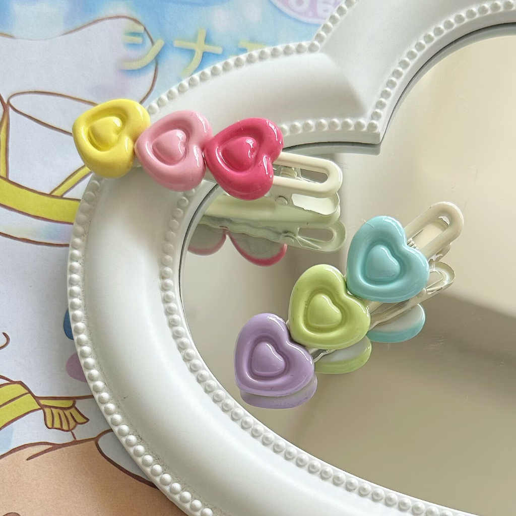 Kẹp Tóc Màu Hồng Vàng Xanh Lá Cây Ngọt Ngào Dễ Thương Cho Nữ