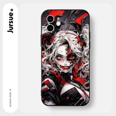 Ốp lưng JURSUE mềm chống bẩn hoạt hình độc lạ ngầu đen Cho iPhone 17 16 15 14 13 12 11 Pro Max SE 2020 X XR XS ip 8 7 Plus Y3921