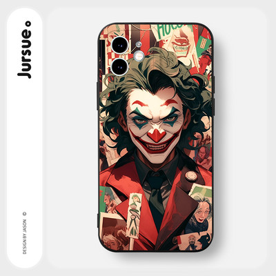 Ốp lưng JURSUE mềm chống bẩn hình độc lạ ngầu nam đen Cho iPhone 17 16 15 14 13 12 11 Pro Max SE 2020 X XR XS ip 8 7 Plus Y3920