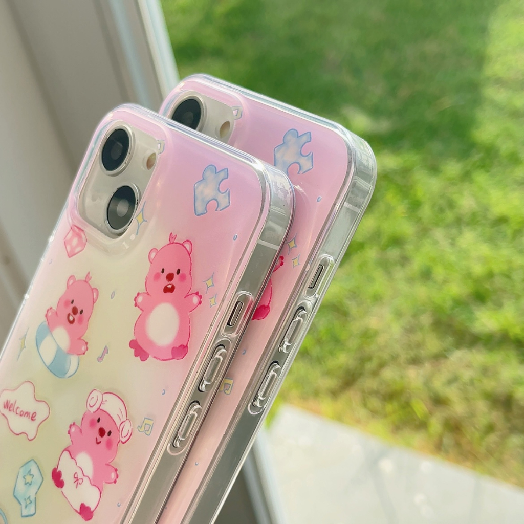 Dual imd powder yellow gradient ruby case cho iphone 14promax 13 iphone11 12 promax iphone case