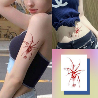 Hình Xăm Dán Tạm Thời Họa Tiết Hoa Hồng Và Nhện Chống Thấm Nước Bền Màu Đến 7 Ngày