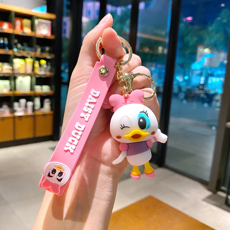 Móc Khóa Hình Vịt Donald / Gấu / Dâu Tây Hoạt Hình Dễ Thương