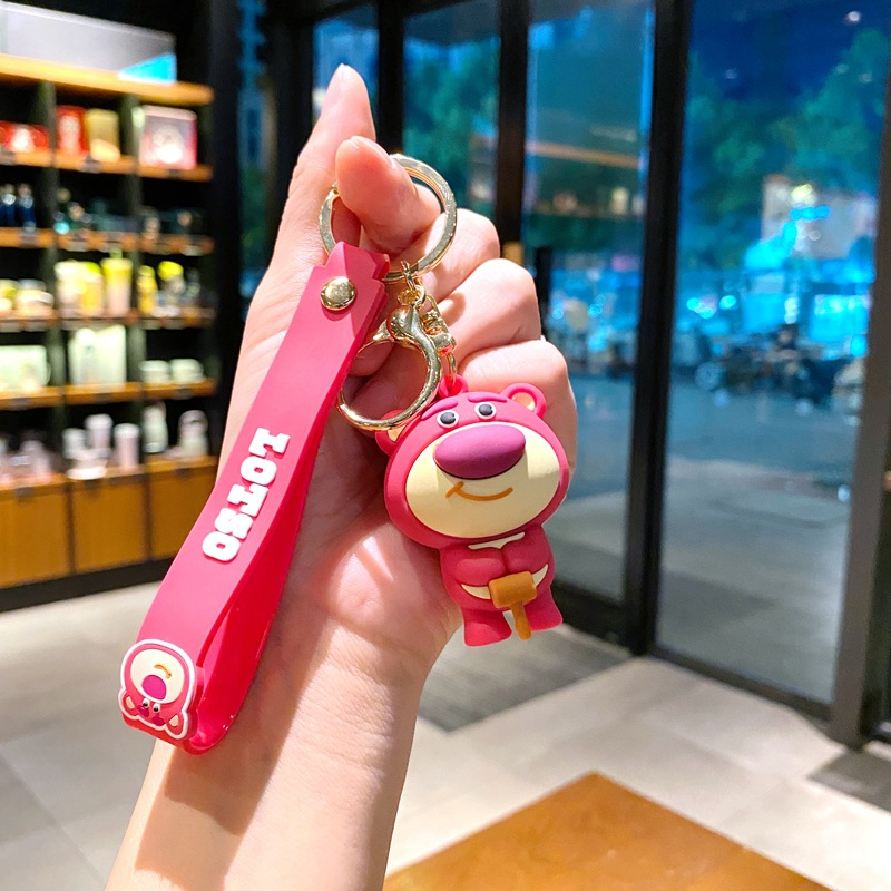 Móc Khóa Hình Vịt Donald / Gấu / Dâu Tây Hoạt Hình Dễ Thương