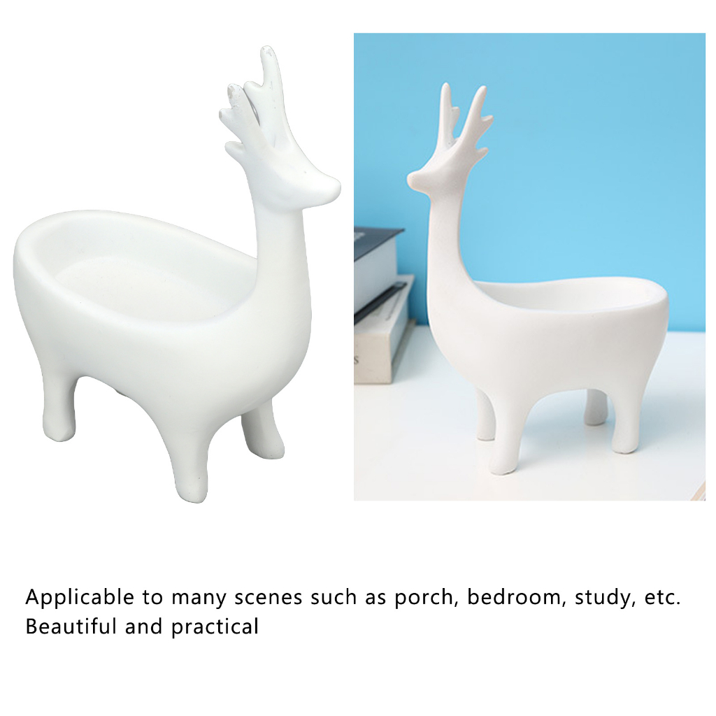 Hàng HOT NiceOne Hươu Dễ Thương Trang Trí Đồ Trang Trí Nhà Phòng Khách Cửa Hiên Kệ Móc Chìa Khóa Bắc Âu Hộp Bảo Quản Đơn Giản
