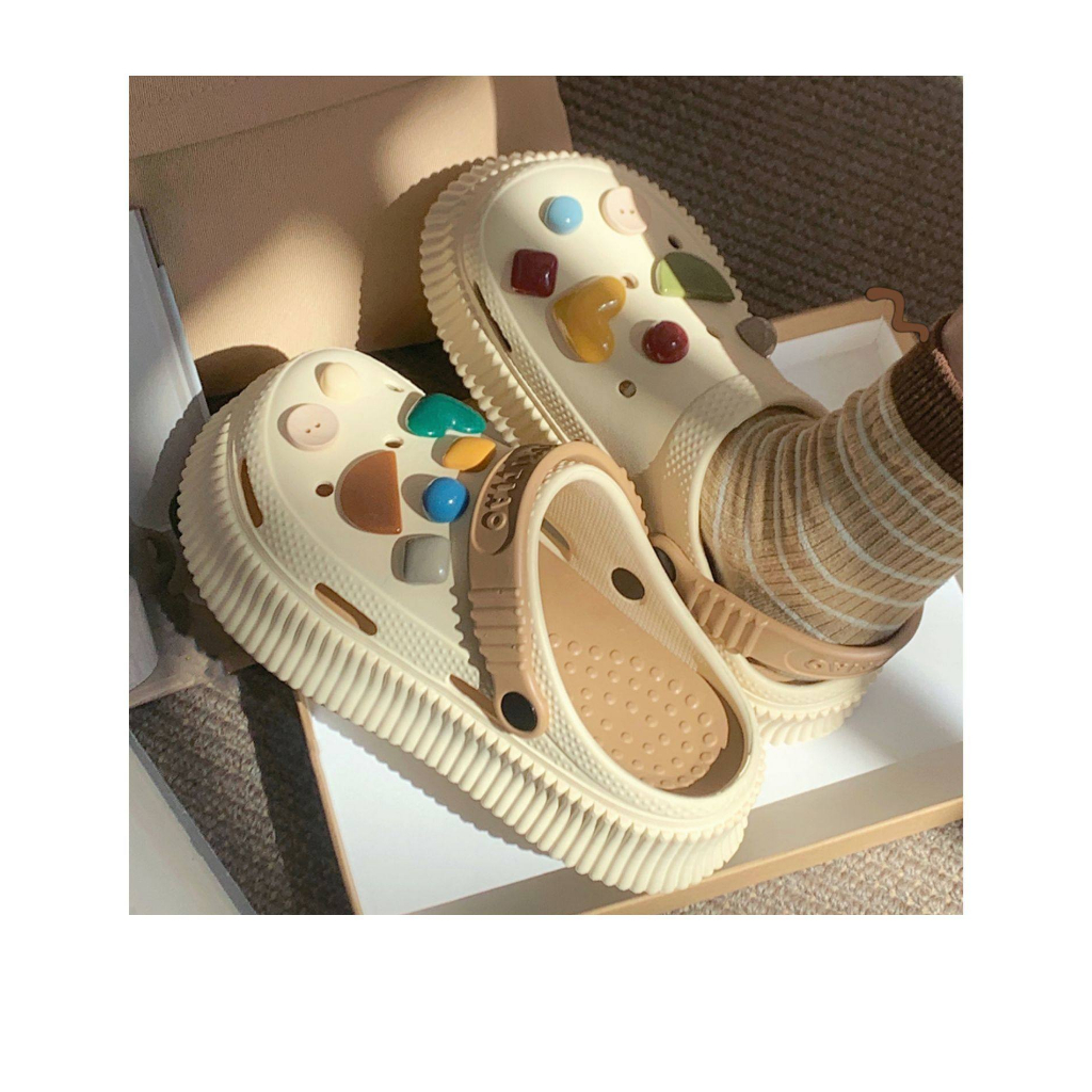 Qinos Dép Đế Dày Đục Lỗ Thiết Kế Sáng Tạo Dễ Thương Cho Nữ