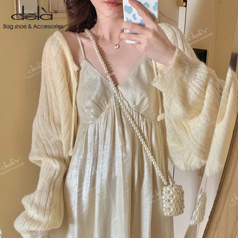 Dela Dây Đeo Túi Xách Đính Ngọc Trai Thời Trang Dành Cho Nữ