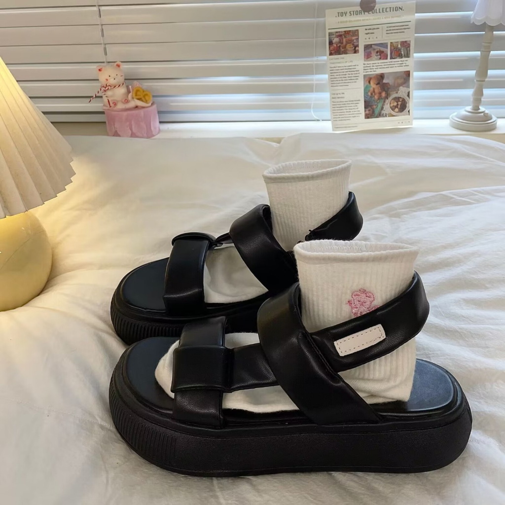 Xăng đan nơ nữ giày La Mã đế dày mẫu mới mùa hè 2023