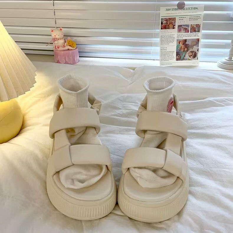 Xăng đan nơ nữ giày La Mã đế dày mẫu mới mùa hè 2023