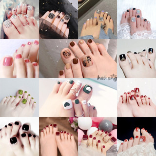 ❤Set 24 Móng Chân Giả 3D Bằng Kim Loại Màu Bạc Chất Lượng Cao