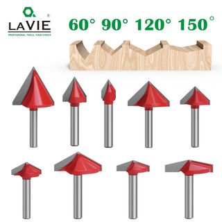 Lavie 1 6mm shank v loại khe cắt bit cnc khắc chắc chắn router bit carbide phay cắt