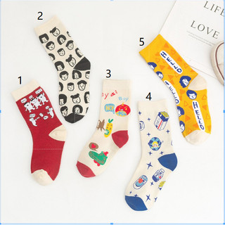 Vớ cotton họa tiết hoạt hình dễ thương vui nhộn dành cho nam và nữ