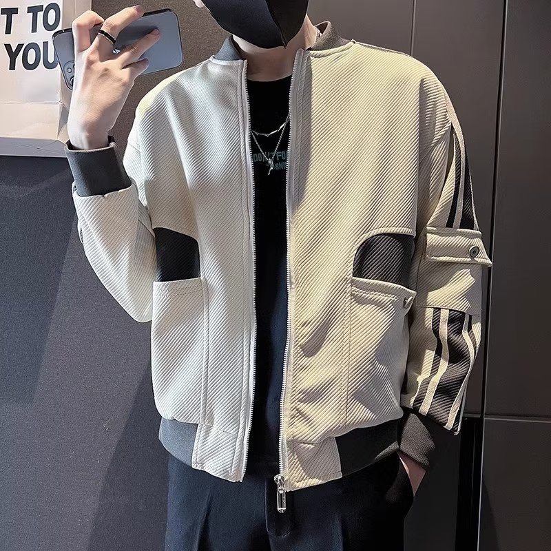Áo Khoác Bóng Chày Phối 2 Màu Sắc Tương Phản Trẻ Trung Thời Trang Thu Đông Cho Nam Size m-3xl