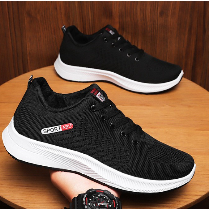 Giày Thể Thao Dệt Kim Thoáng Khí Thoải Mái Chống Mòn Thời Trang Mùa Thu Cho Nam