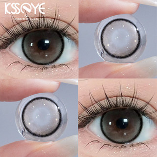 Ống kính mới & phân loại: kính áp tròng màu ksseye 2pcs hàng năm kính áp tròng 0 ~ -8.00 ống kính áp tròng mềm 14.2mm kính áp tròng cận thị mắt to màu xám đen