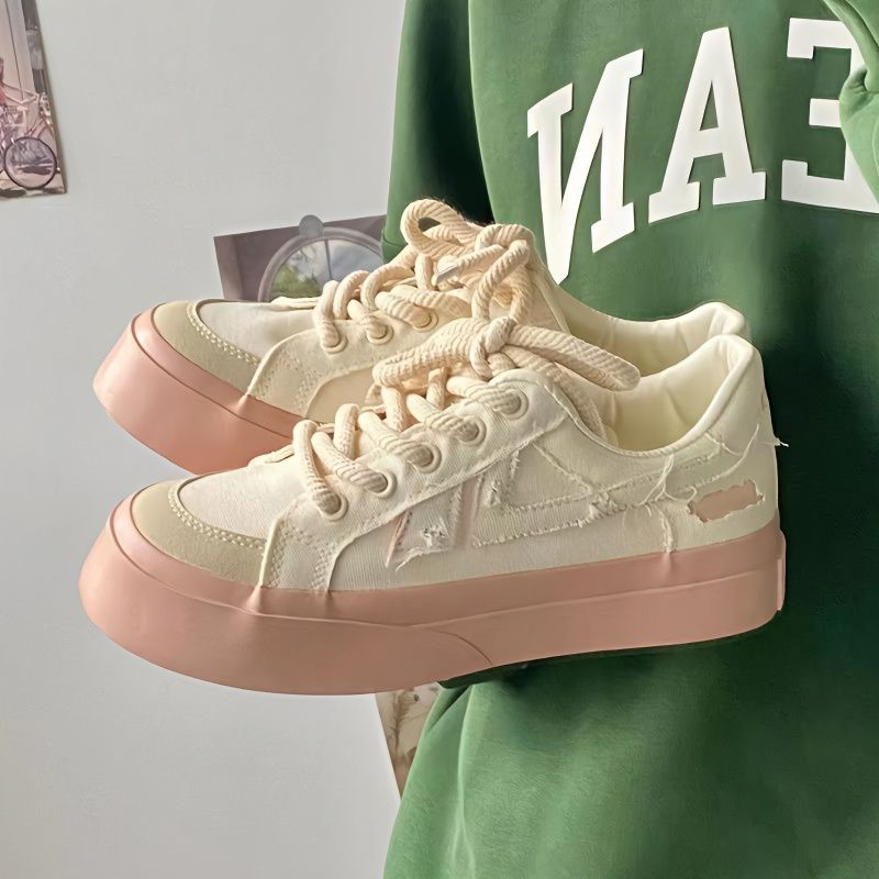 Giày thể thao YAOLI vải canvas đế dày dáng mỏng thời trang trẻ trung dành cho nữ