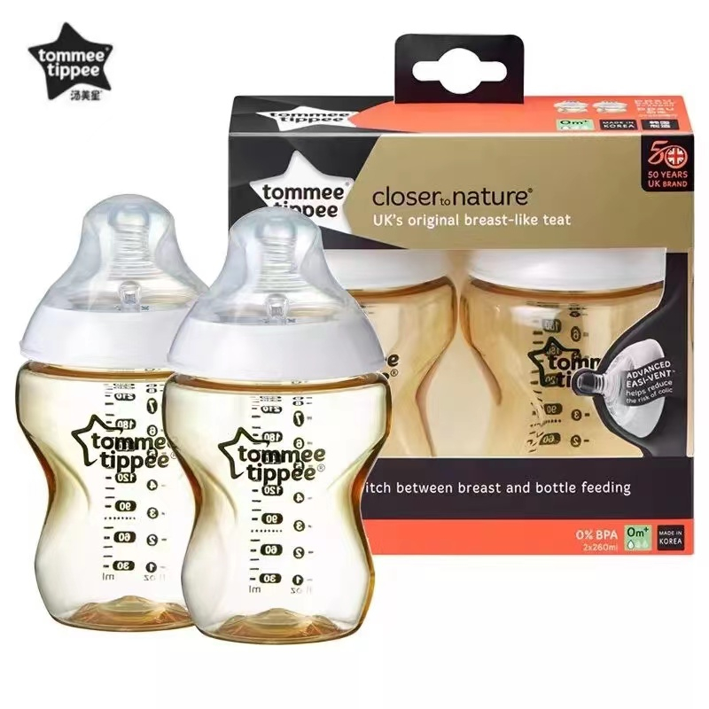 TOMMEE TIPPEE Tippe Tippee Closer To Nature - Bình Sữa PPSU 260ml / 9oz Với Trà Siêu Mềm - 2pk