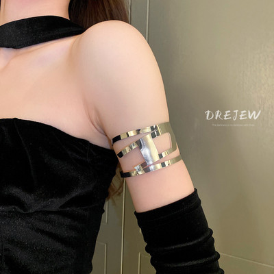 DREJEW Vòng Đeo Cánh Tay Hai Lớp Bằng Kim Loại Nhẹ Thiết Kế Đơn Giản Thời Trang Cá Tính Phong Cách Âu Mỹ
