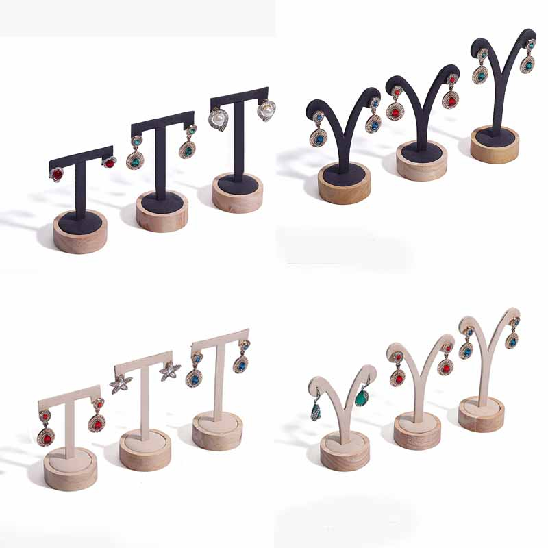 Giá Đỡ Trưng Bày Bông Tai Bằng Gỗ Trơn Tiện Lợi