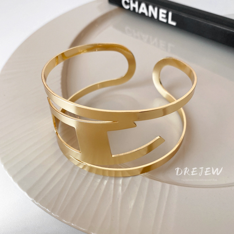 DREJEW Vòng Đeo Cánh Tay Hai Lớp Bằng Kim Loại Nhẹ Thiết Kế Đơn Giản Thời Trang Cá Tính Phong Cách Âu Mỹ