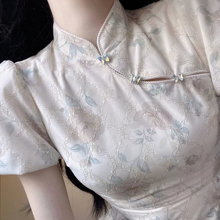 UIOWOO Đầm sườn xám cách tân xẻ tà quyến rũ thời trang cho nữ