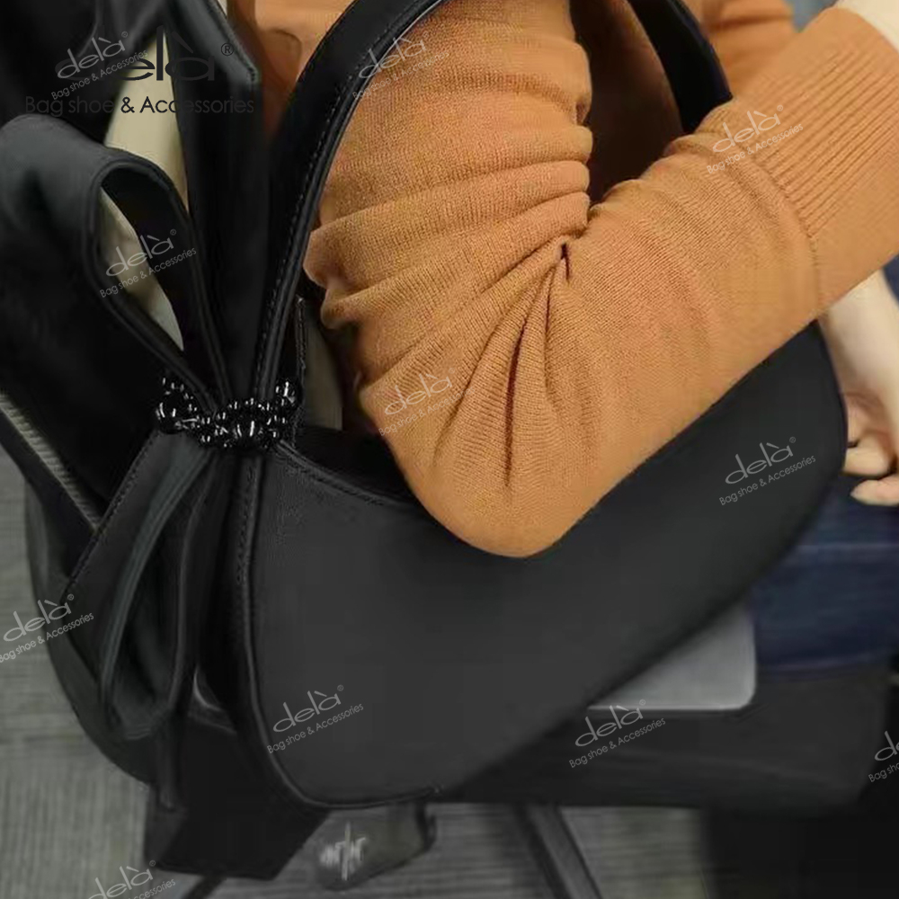 Dela Túi cho nữ túi mùa hè 2023 túi đeo vai màu đen xách tay