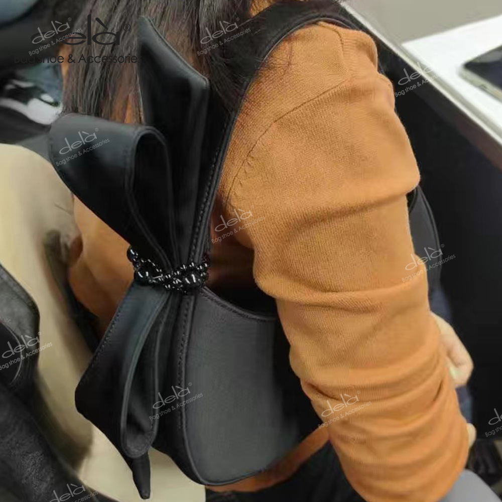 Dela Túi cho nữ túi mùa hè 2023 túi đeo vai màu đen xách tay