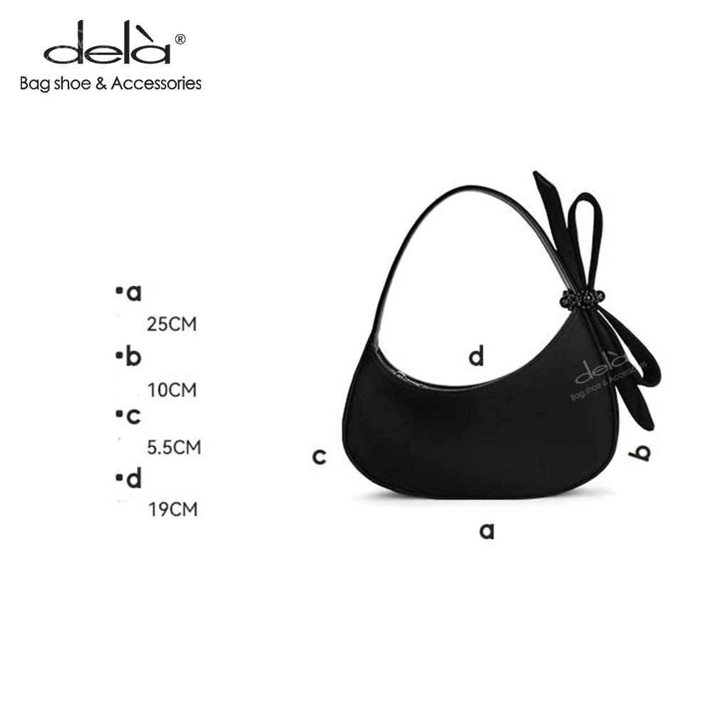 Dela Túi cho nữ túi mùa hè 2023 túi đeo vai màu đen xách tay