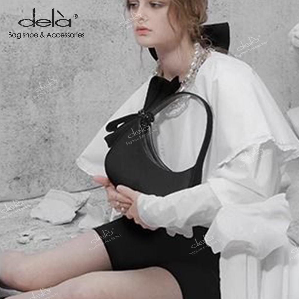 Dela Túi cho nữ túi mùa hè 2023 túi đeo vai màu đen xách tay