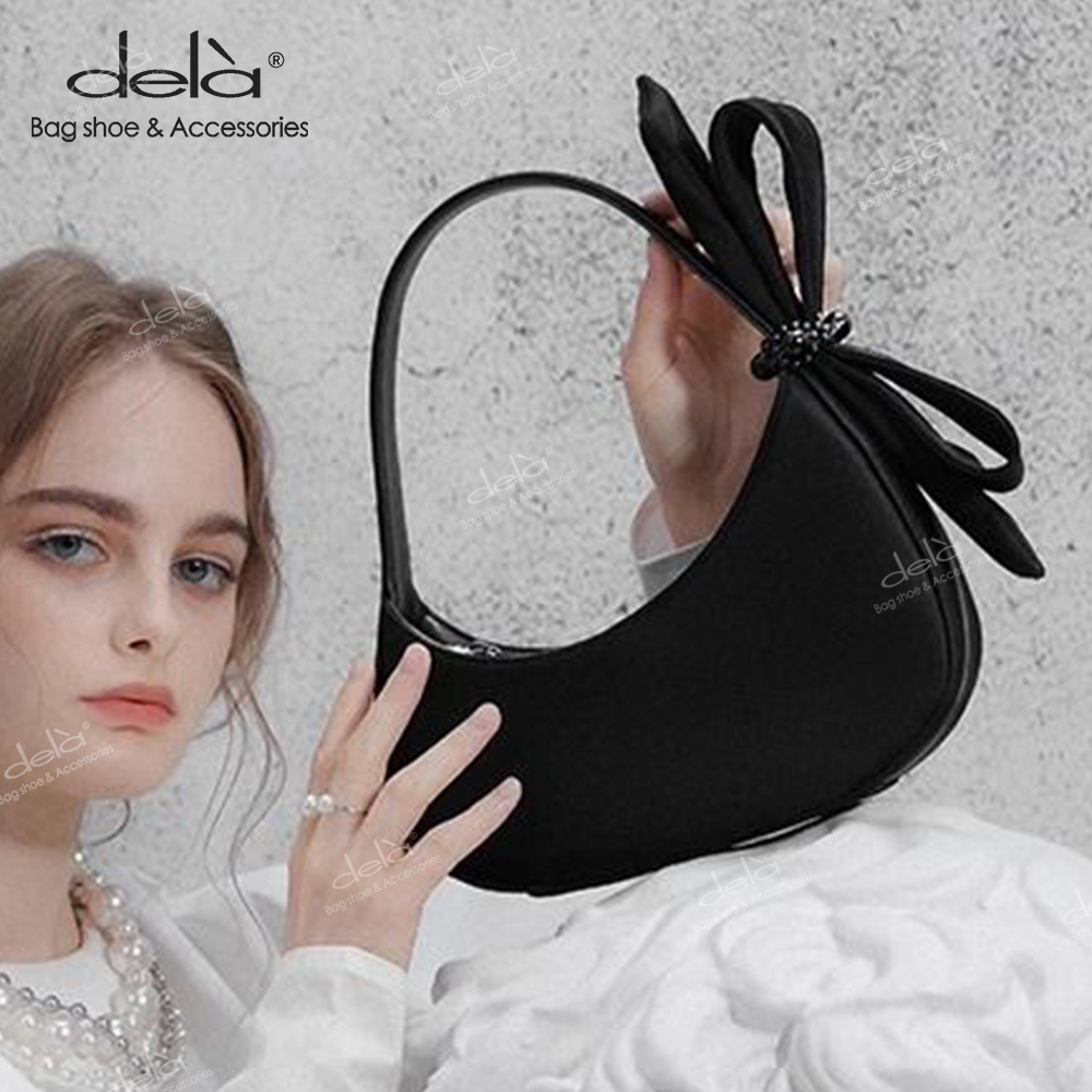 Dela Túi cho nữ túi mùa hè 2023 túi đeo vai màu đen xách tay