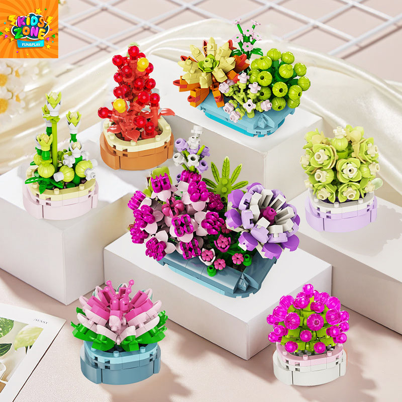 Đồ Chơi Lắp Ráp Mô Hình Chậu Hoa Mô Phỏng Nhiều Phong Cách Có Sẵn