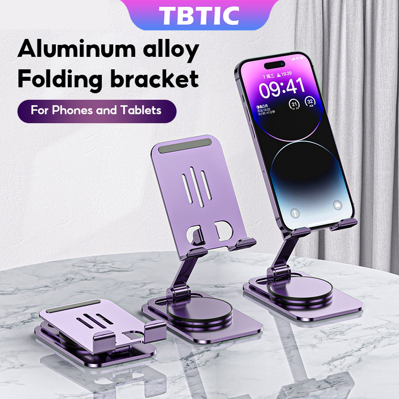 TBTIC alluminum alloy phone tablet holder cho iphone ipad samsung desktop stand có thể gập lại có thể điều chỉnh xoay