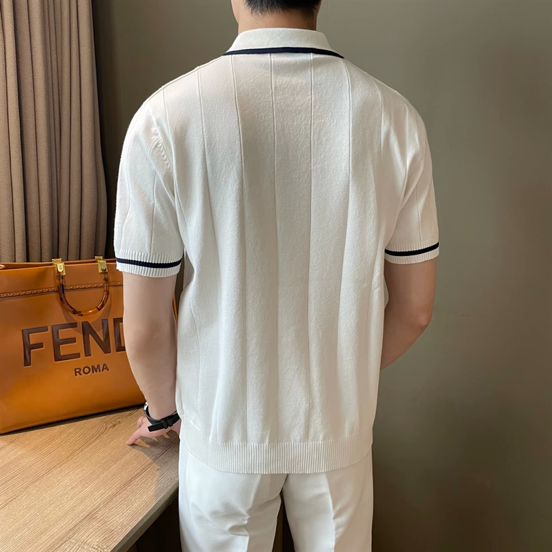 Áo Thun POLO Dệt Kim Ngắn Tay Thời Trang Mùa Hè Cho Nam