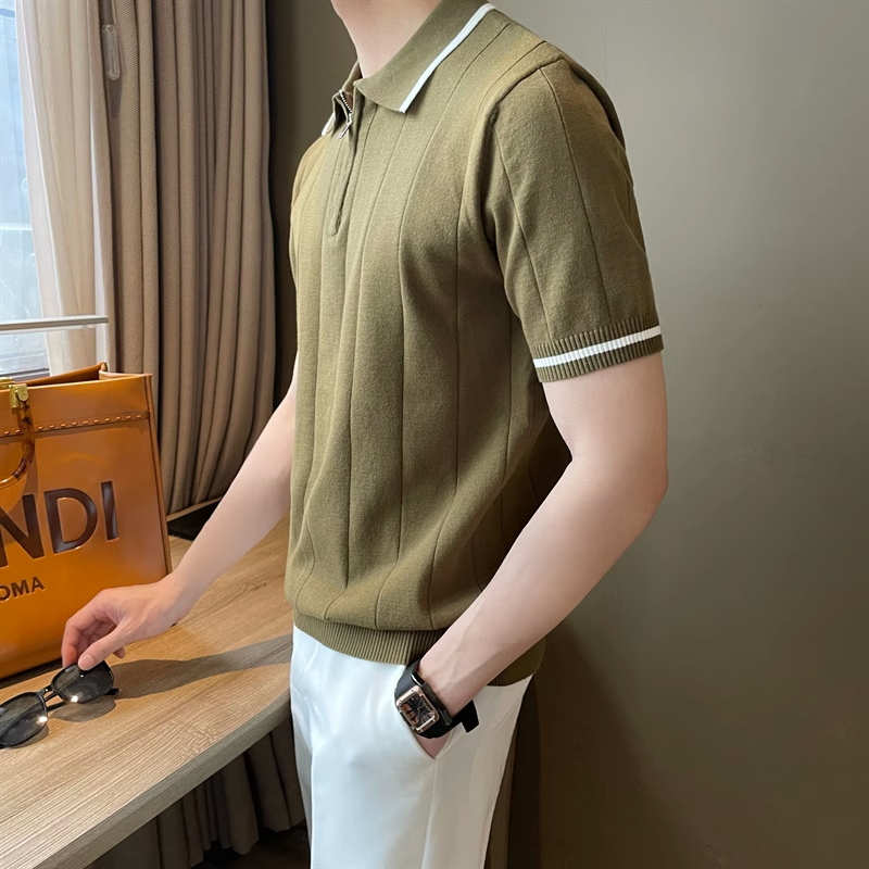Áo Thun POLO Dệt Kim Ngắn Tay Thời Trang Mùa Hè Cho Nam